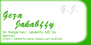 geza jakabffy business card